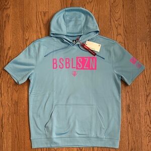 Baseball Lifestyle 101 Cotton Candy Short Sleeve Hoodie Large NWT